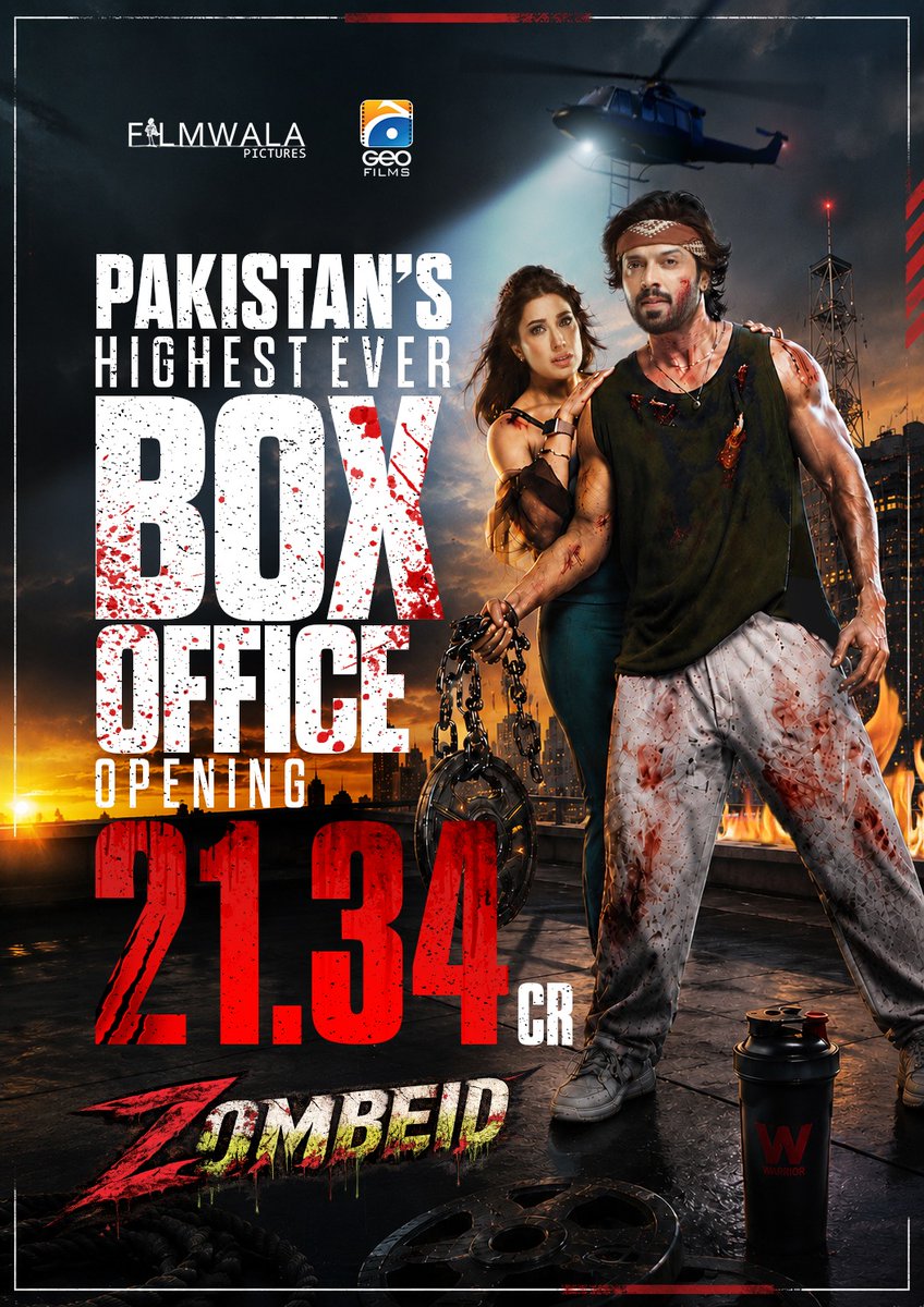 geoteztv's tweet photo. Zombied has stormed the box office, becoming the highest-grossing film of Eid-ul-Adha with an outstanding Rs. 21.34 Crores collection.

@nabeelqureshi
@filmwalap
@fizza999
@fahadmustafa26
@MehwishHayat

#Zombeid #FahadMustafa #MehwishHayat #NabeelQureshi #Filmwala #GeoFilms https://t.co/3VCM3mpddi
