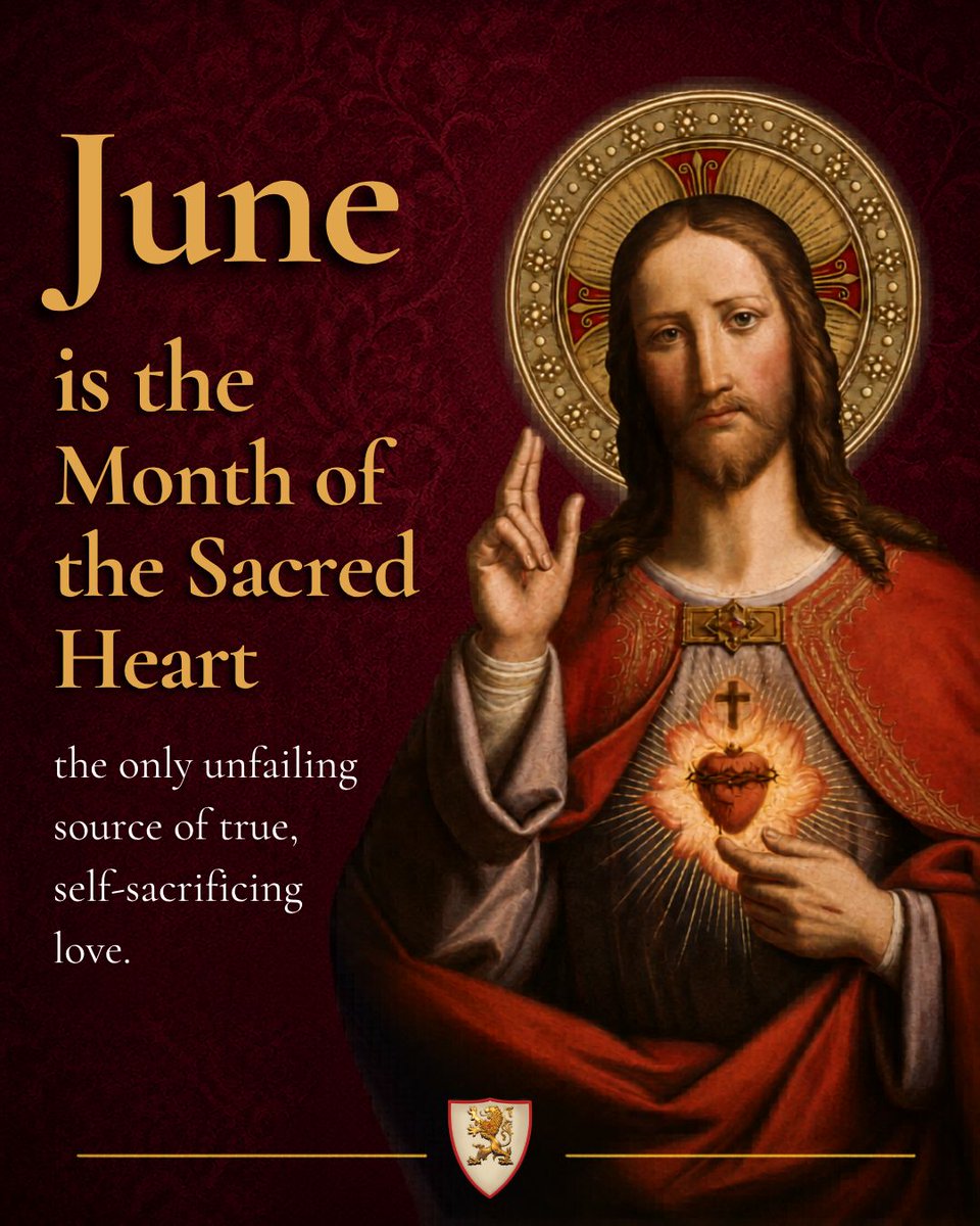 tfpsaeurope's tweet photo. June is the Month of the Sacred Heart of Jesus.

Not the sinful pride of man, but the Heart of God at the center.

Not self-determination and the relentless pursuit of pleasure, but sacrificial love.

Not the spirit of the world, but the reign of Christ. https://t.co/ubowgYt7y3