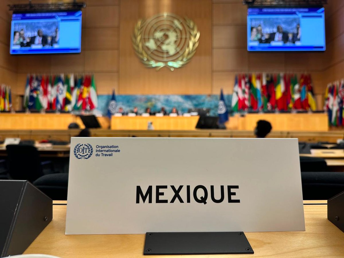 STPS_mx's tweet photo. En el 1er día de trabajos de la #CIT2026, 🇲🇽 (@STPS_mx; @MisionMexOI) participó en el #GRULAC, la Reunión de Gobiernos, la Apertura de la Conferencia, 4 comisiones temáticas y una reunión interna de coordinación. https://t.co/6N6itBYbOs