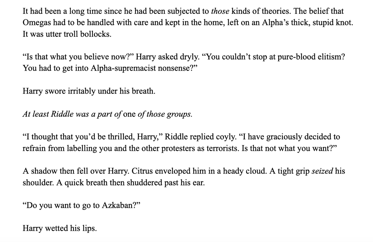 SingleCactus's tweet photo. #TMRHP #Tomarry 

One-Shot / Boypussy!Harry / Childhood Friends / Omegaverse / Getting Back Together

Harry Potter gets arrested by Tom Riddle, his ex-boyfriend and the Minister for Magic, who claims that Harry is a threat against the Ministry. 

AO3 Link: https://t.co/fzLzgeYRlw https://t.co/ZQIfecFvEM