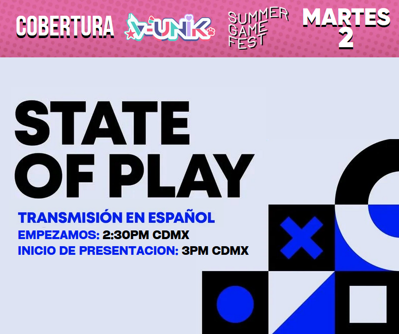 vugv_'s tweet photo. ¡Mañana empieza nuestra cobertura del Summer Game Fest con el State of Play!

Empezamos el stream a las 2:30PM CDMX para prepararnos a que empieze a las 3PM CDMX.

En vivo desde twitch. tv/VUnikGV https://t.co/6rlUL6SS5w