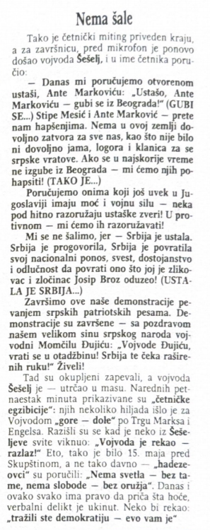DrugPeca's tweet photo. Prvi radikalski miting (maj 1991). https://t.co/6uSVm1iKRg
