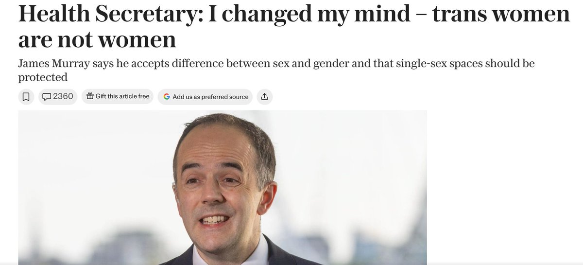 WomenDorset's tweet photo. How many women have lost their livelihoods, had to defend themselves in a court of law, been arrested/interviewed under caution or accused of being a bigot, nazi, fascist &amp; worse for saying exactly the same thing as the new Health Secretary @jamesmurray_ldn https://t.co/38nwWDkSvF