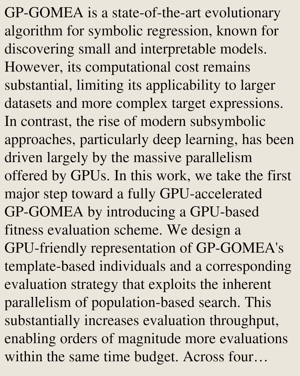 TAL's tweet photo. GP-GOMEA with GPU-Based Fitness Evaluations: Design and Performance Analysis

Jasper Post, Johannes Koch, Anton Bouter, Tanja Alderliesten, Peter A. N. Bosman
https://t.co/siR93oOGl9 [𝚌𝚜.𝙽𝙴] https://t.co/JPbL1yeOBt