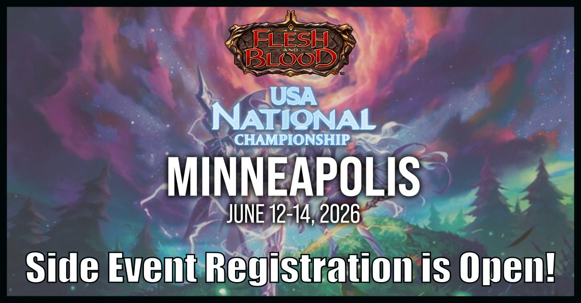 FaB_Foundry's tweet photo. Side Event Registration is open for US Nationals Minneapolis!  
https://t.co/5BYaSyywzA
We look forward to hosting you in the Twin Cities next weekend! #fabtcg #fabfoundryevents #FaBtcgUSNats #fabtcgworldtour https://t.co/URUACnntga