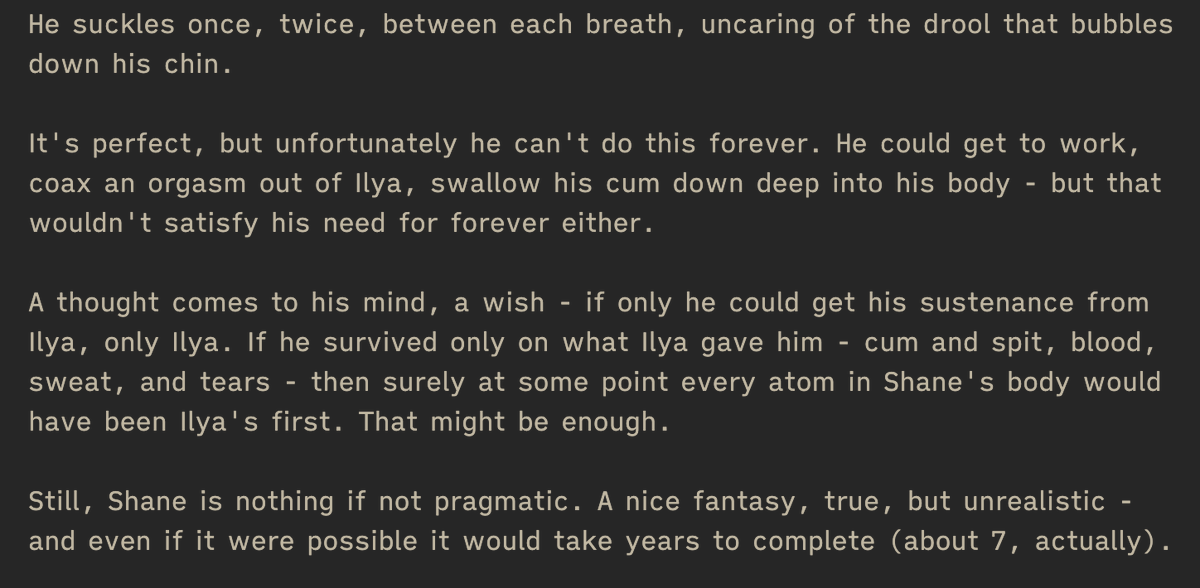 lev_olutionary's tweet photo. shane: ok so I'm able to live off your cum

Ilya: omg  

Shane: leT ME FINISH ILYA 

Ilya: oh shit I thought that was it pls continue 

Shane: SO . I AM ABLE TO LIVE OFF YOUR CUM and then in approximately 7 years every atom of my body would have been replaced isn't that romantic https://t.co/30OJnZJj1A