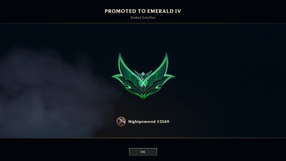 nightpowered's tweet photo. PROMOTED TO EMERALD IV! BEUTIFUL! https://t.co/KYdgVpg9xN