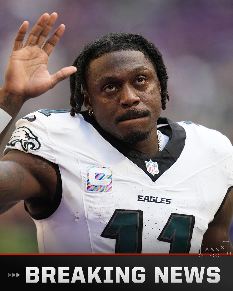 TomPelissero's tweet photo. Finally! The Eagles have agreed to trade three-time Pro Bowl WR A.J. Brown to the Patriots, who will send a 2028 1st-round pick and 2027 5th-round pick to Philadelphia, sources tell The Insiders.
 
After months of speculation, it’s about to be official: A.J. Brown is a Patriot. https://t.co/dcyODfQc2P