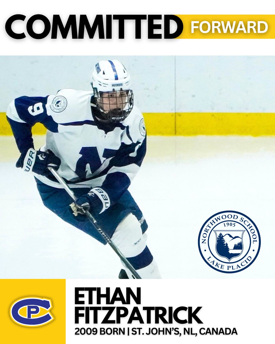 CPCANADIANS's tweet photo. COMMITTED 

The Carleton Place Canadians would like to announce the commitment of 2009-born Forward Ethan Fitzpatrick for the 2026-27 CCHL season.

Welcome to Carleton Place!

🔵🟡🔵
#CPC https://t.co/BN3TXGZWBC