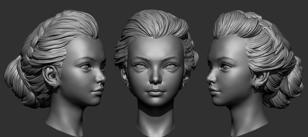 johnson_ar61119's tweet photo. Stylized female head study focused on clean topology, appealing silhouettes, and detailed hair sculpting Designed with both real-time character workflows and 3D print potential in mind.#3DModeling #GameDev #IndieDev #Hammad_Creator #3DPrinting #3DPrintModel #STL  #CommissionsOpen https://t.co/oplkpVDmoS