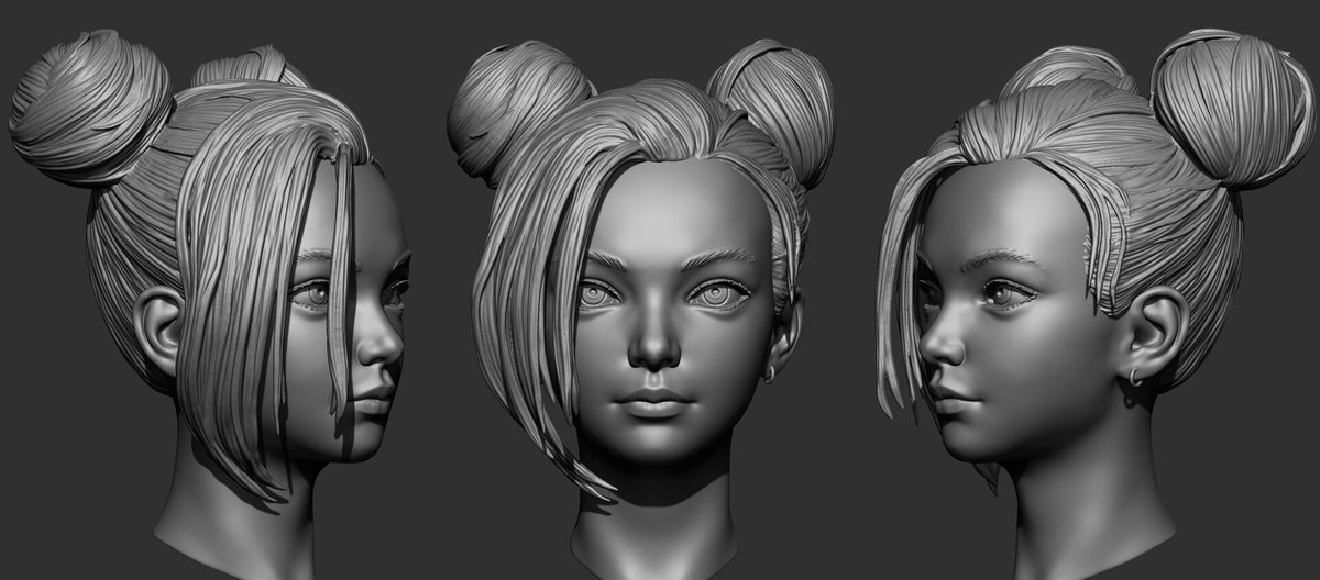 johnson_ar61119's tweet photo. Stylized female head sculpt exploring different hairstyle variations. Focused on clean forms, appealing silhouettes, and production-ready details for games collectibles and 3D printing.
#3DModeling #GameDev #IndieDev #Hammad_Creator #3DPrinting #3DPrintModel #STL #CommissionsOpen https://t.co/yTNhv81nNI