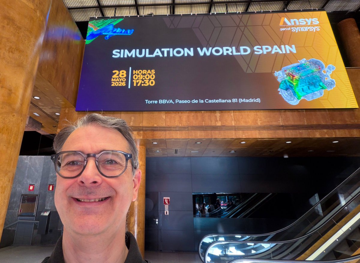 RescaleInc's tweet photo. A few moments from @Ansys Simulation World Spain 2026 in Madrid, where Guillaume Trainar represented Rescale.

It was great to see so much focus on how engineering teams can scale their simulation workloads, connect engineering data more effectively, and bring agentic digital engineering capabilities into real day-to-day workflows.

Thank you to everyone Guillaume met during the event, and to Ansys for bringing the community together. There are highly strategic conversations ahead around compute economics, automated orchestration, and the application of AI physics.

If you want to find out more about how Rescale helps Ansys users maximize their simulation throughput, structure scattered data, and explore automated workflows on a platform built for the AI era, contact us today.

#SimulationWorld #Ansys #DigitalEngineering #AIPhysics #AgenticDigitalEngineering