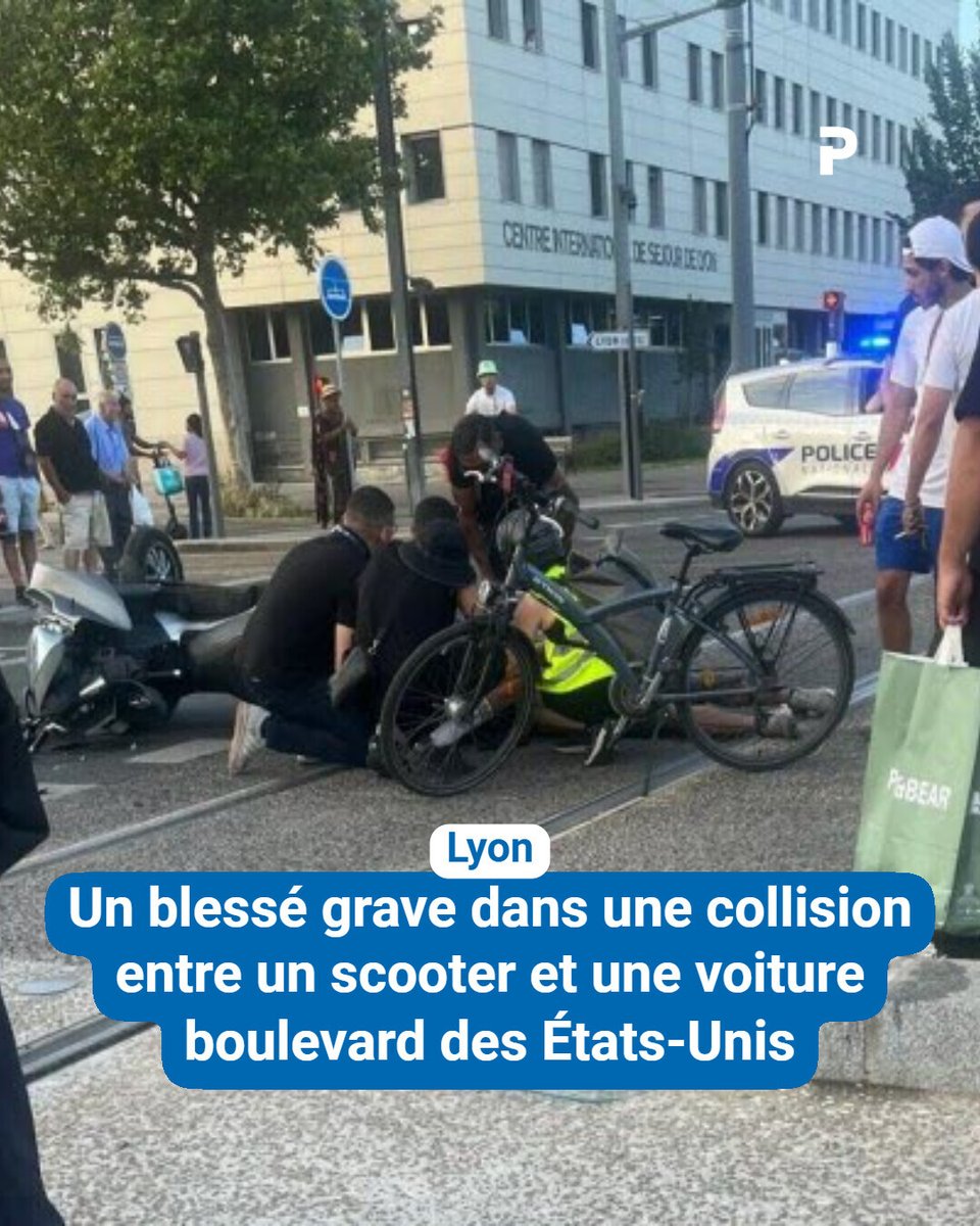 leprogreslyon's tweet photo. 🔴Un accident de la circulation s'est produit ce lundi soir à Lyon 8e, au croisement du boulevard des États-Unis et de la rue Professeur Beauvisage. Le conducteur d'un scooter a été grièvement blessé.
➡️ https://t.co/w6MOnpeQKQ https://t.co/BzB2xCZhBp