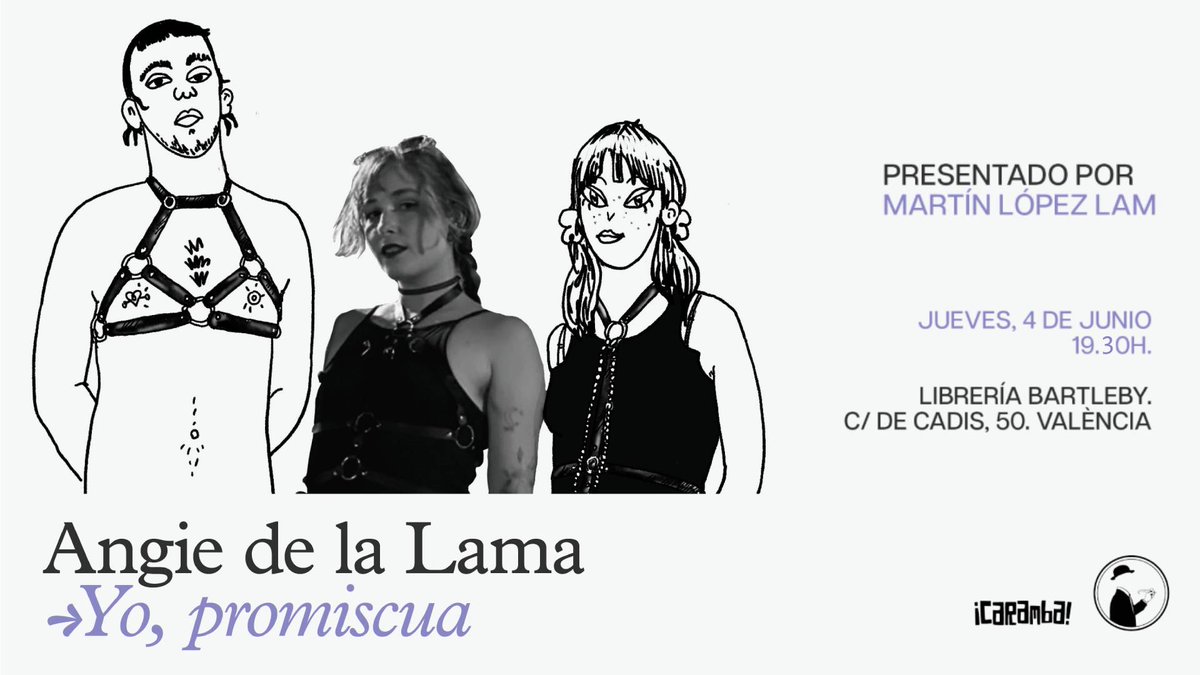 ComicVlc's tweet photo. El jueves 4 de junio, a las 19:30 horas, presentación del cómic ''Yo, promiscua' con su  creadora Angie de la Lama en la @LibBartleby . Conversará con el autor de cómic e ilustrador @Martinlopezlam https://t.co/6EbQMmZXbc