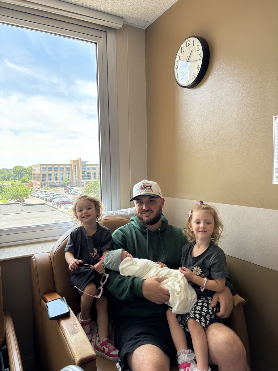 coachClements1's tweet photo. Welcome to the family, Otto Baker Clements!

Otto joined us on May 28, 2026. Today he got to meet his two big sisters, and they were pretty excited to finally meet their little brother. https://t.co/HpfQoP5X9Z