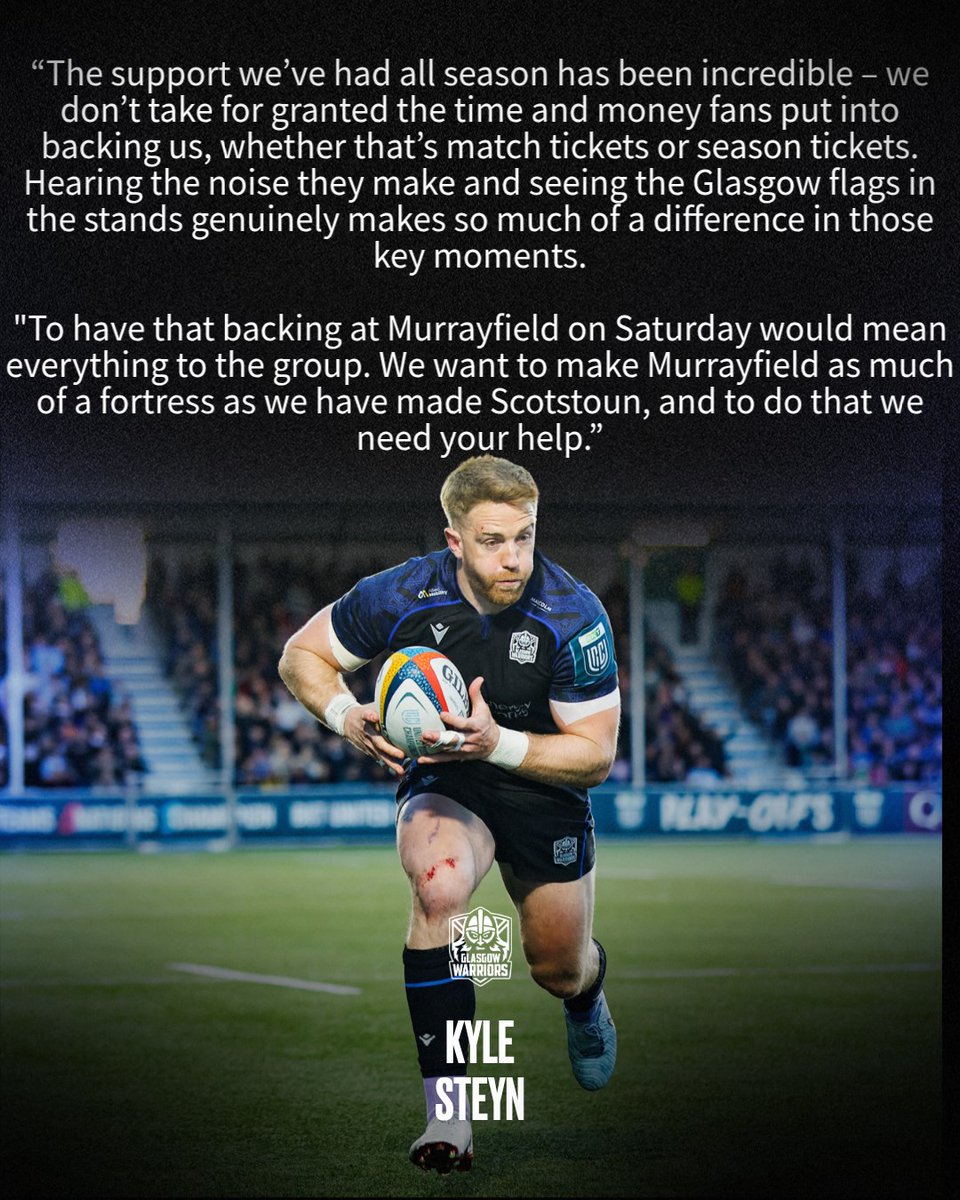 GlasgowWarriors's tweet photo. Your coach and captain need you, Warrior Nation 💪

🎟️ Let’s make Scottish Gas Murrayfield our home from home this Saturday: https://t.co/5CQOGzX6cF

#WhateverItTakes ⚔️🛡️ https://t.co/mSudNWIZAu