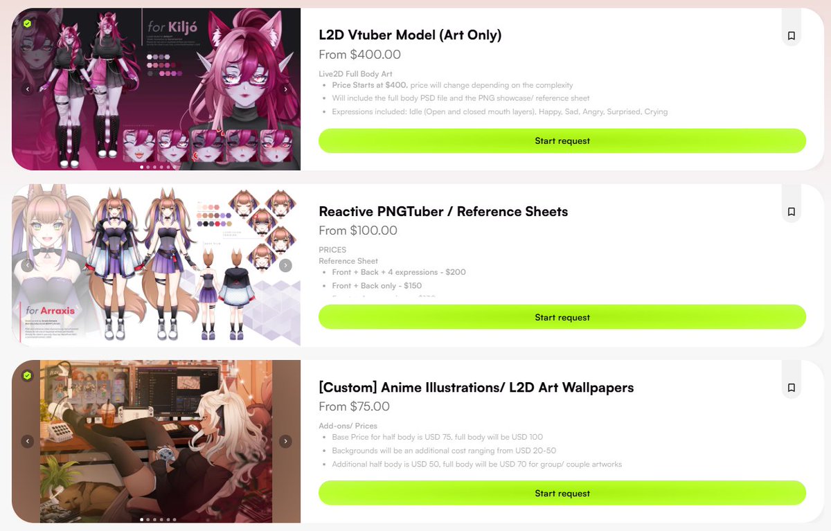 NanaFromHell's tweet photo. Current services OPEN on my VGen. Please note that the prices already include any use of the art for monetization. I will only charge extra fees if the art will be printed/ produced into physical merch. https://t.co/GNlnIJDyJP