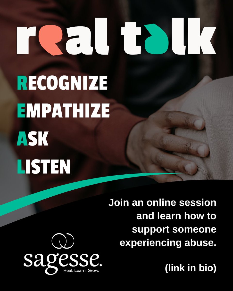 Sagesseorg's tweet photo. Support starts wherever you are. 💜 Learn how to recognize, empathize, ask, and listen when someone is experiencing abuse through our online sessions. Build skills to show up with care. Join us: https://t.co/rZldnHkvtS 

#RealTalkSagesse #PeerSupport https://t.co/gjTPSm5tJF