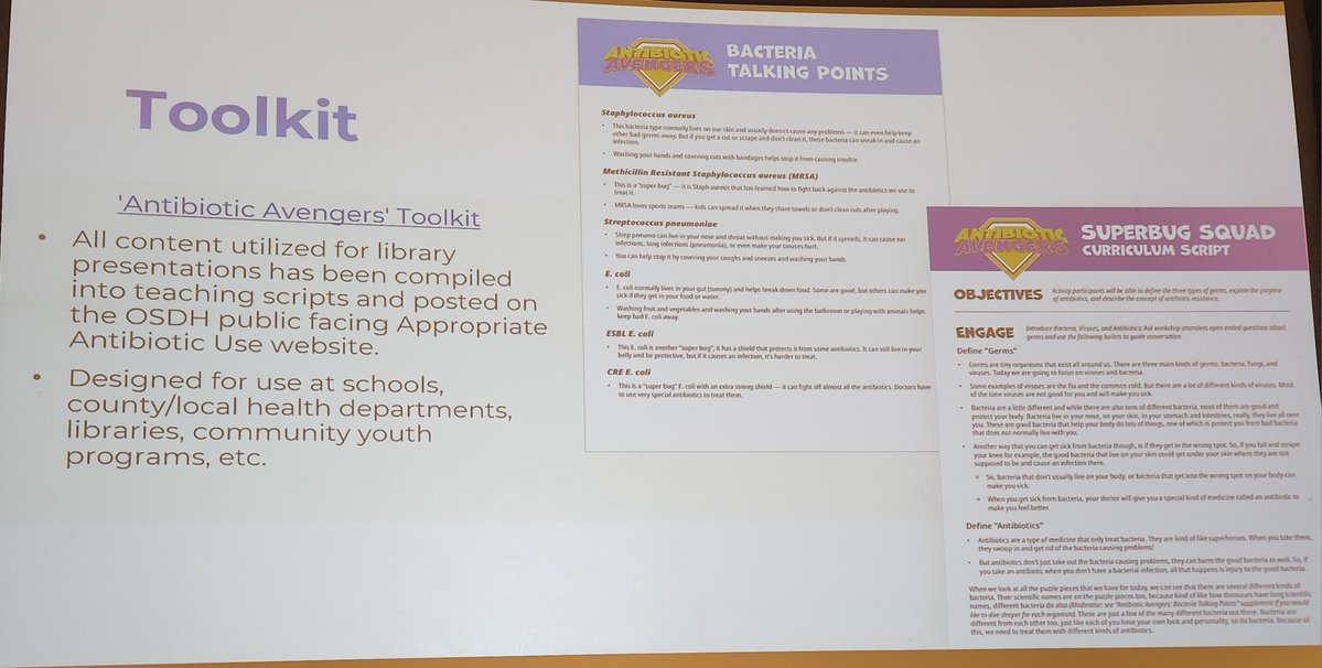 accpinfdprn's tweet photo. Antibiotic stewardship and resistance education isn't just for clinical settings! Dr. Madison Riojas, PharmD, MPH, BCIDP highlighted Oklahoma's public education outreach initiatives at the 2026 Council of State and Territorial Epidemiologists' Annual Conference. #CSTE2026 https://t.co/jy2FwbCFSG