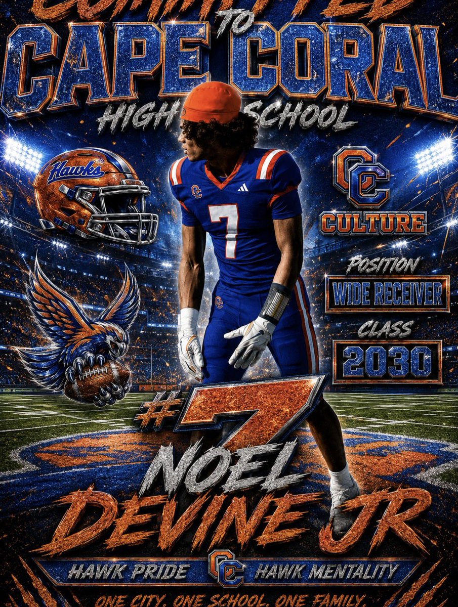 RojasTalksTampa's tweet photo. BREAKING: Class of 2030 WR Noel Devine Jr. (son of WVU legend Noel Devine Sr.) has announced he will attend Cape Coral High School 🔥

The incoming freshman already holds offers from Miami, USF, &amp; West Virginia @7Goes_stupid https://t.co/2hDMf72Nq7