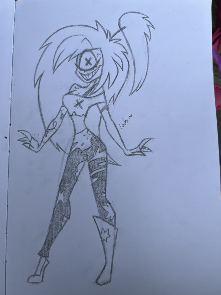 spyder_byte's tweet photo. Self care is drawing your favorite character in the park on a beautiful day 🙂‍↕️🙂‍↕️ #cherribomb #HazbineHotelFanart https://t.co/bSSBAuISUs