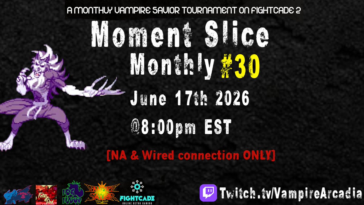 MiniMaww's tweet photo. Moment Slice Monthly #30 will be on Wed. June 17th @ 8:00pm EST!

If you're planning on going to Evo, this will be a good one to enter for last minute tournament experience!

Registration is now LIVE: https://t.co/QLuMJ5H1iS https://t.co/Y4gRFZbsfF