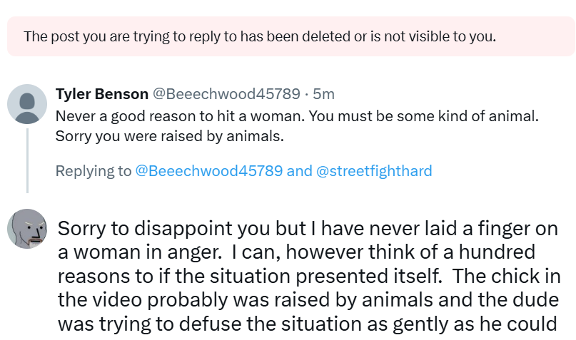 centexchris's tweet photo. @Beeechwood45789 @streetfighthard LOL, apparently Tyler likes to reply to you with an insult and then block you so you can't respond: https://t.co/LaDqHGQqMu