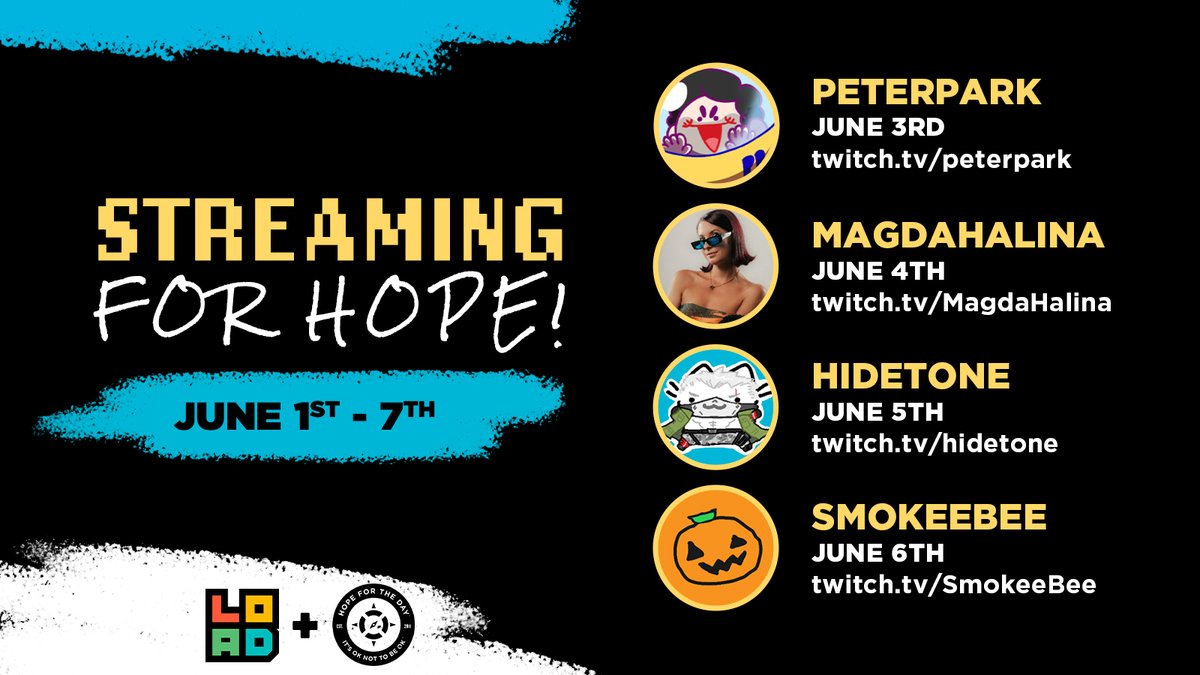 HopeForTheDay's tweet photo. Sometimes we may stay busy to not feel, but you deserve peace that isn't just distraction. After you find your peace, come join us for some great times with our partners at @Loadscreengg 

this week with @peterparkTV @magdahalina @hidetone @Smokee_Bee https://t.co/XAPCBtzkfu