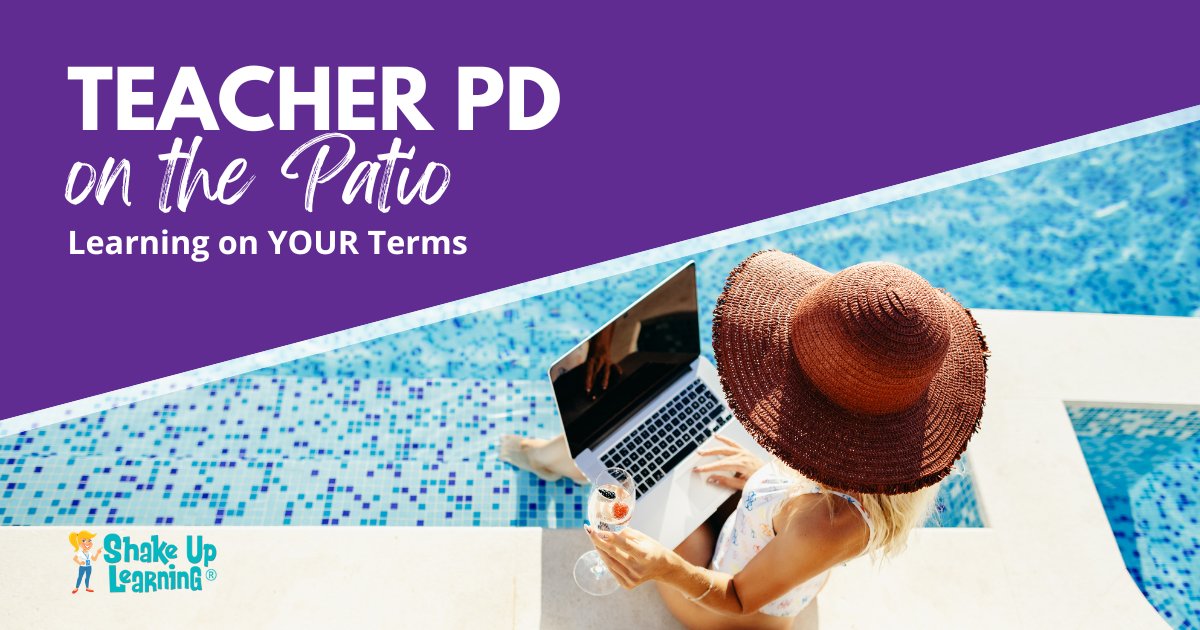 ShakeUpLearning's tweet photo. 🌞✨ Ready to trade boring summer PD for some sunshine? 
🌴 Check out "Teacher PD on the Patio: Learning on YOUR Terms". Learn anytime, anywhere.
https://t.co/OJSxUxybDd
#TeacherPD #teacherlife #edtech #edchat #aiineducation #googleedu #TCEA #ISTE #FETC https://t.co/gW2V0w0yub