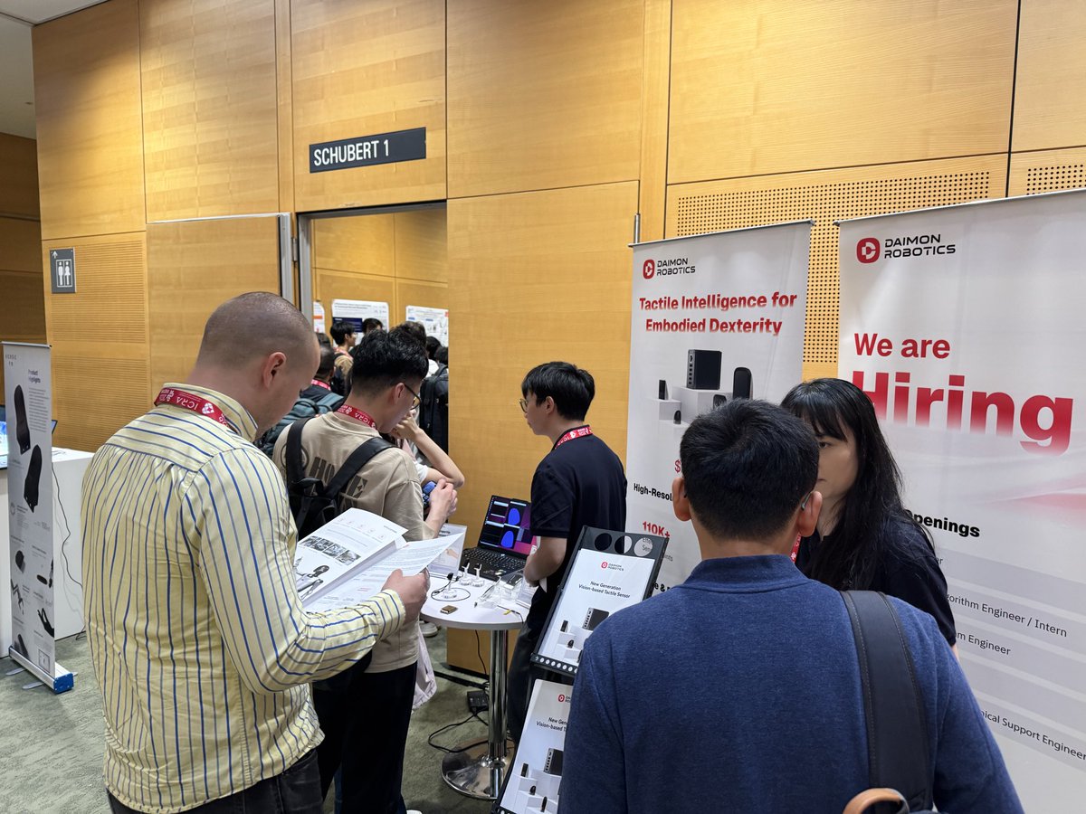 DaimonRobotics's tweet photo. Attending #ICRA #ViTac Workshop in Vienna! We welcome all ICRA members to stop by Daimon Robotics in Hall B, Booth 84, Messe Wien on June 2.
Check out our latest vision-based tactile products &amp; have an in-depth technical discussion. See you there! https://t.co/3SgOpi5DU4