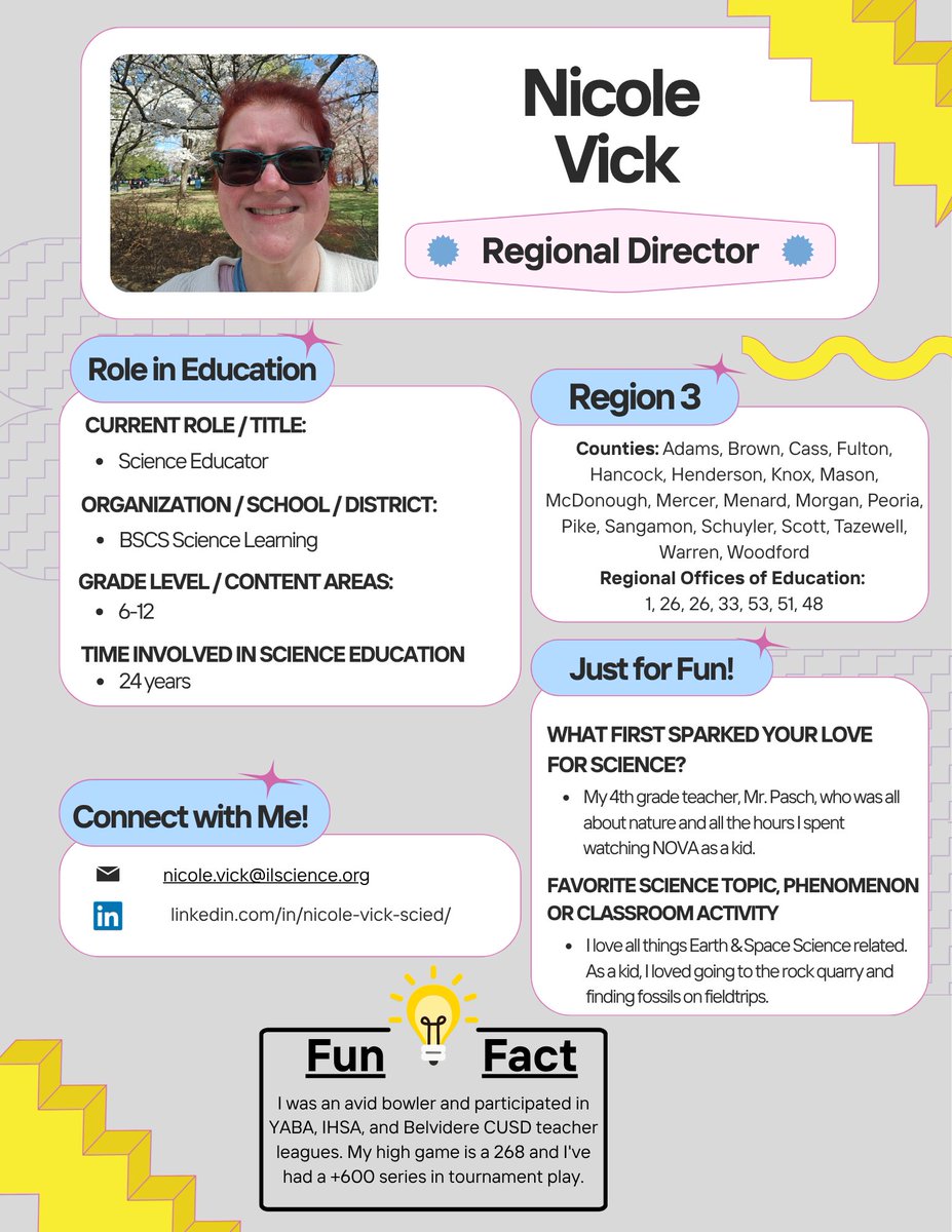 ILSciTeaching's tweet photo. 🌟 Meet Your Region 3 Leadership Team! 🌟

This week, we're highlighting the dedicated volunteers who help lead our organization. Today, we're featuring Region 3!

👥 Regional Directors:
•  Nicole Vick
•  Heather Galbreath https://t.co/hIhe87fsfR