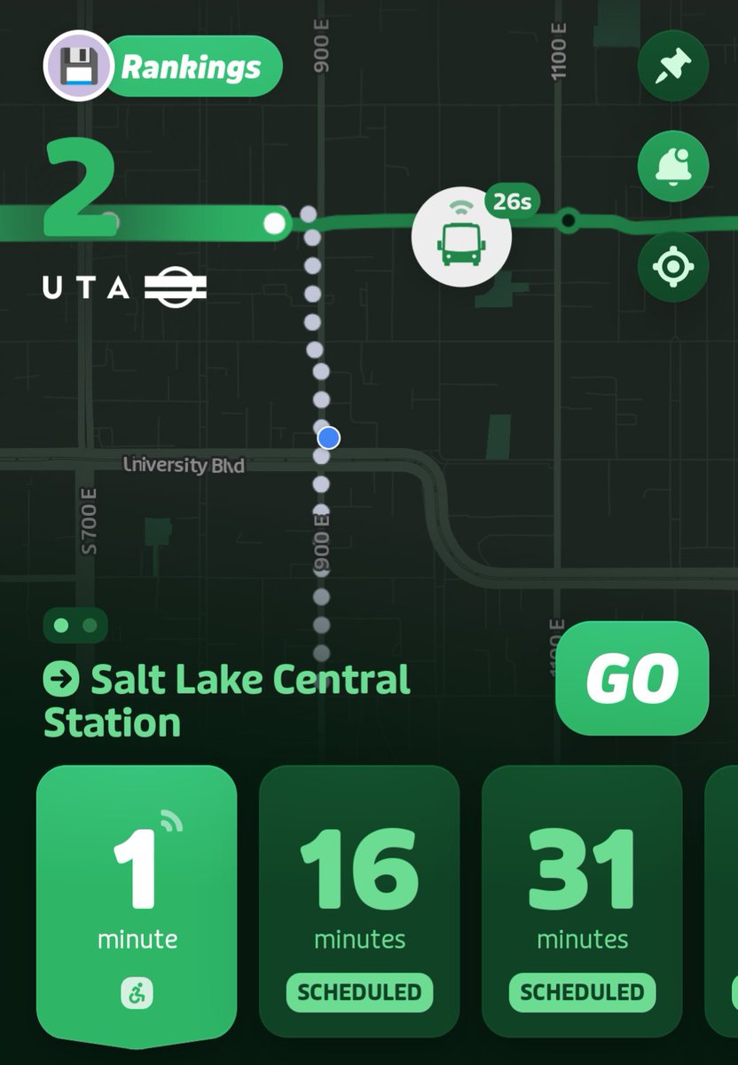 AnalytiKroll's tweet photo. I honestly could have made it if there wasn't so much padding in the schedule that we had to wait at 400 South. Now I get to watch it drive by. https://t.co/luOV281ly2