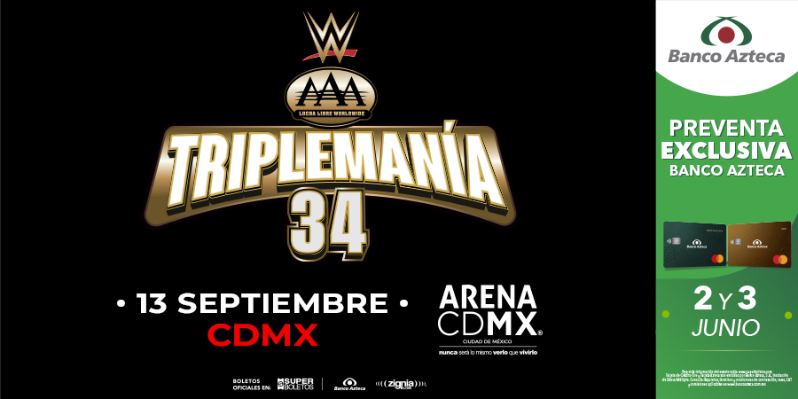 SuperboletosMx's tweet photo. El evento más grande de la @luchalibreaaa llega el 13 de septiembre a la #ArenaCDMX

¡Adquiere tus boletos en la preventa @BancoAzteca!

🎟 Venta general a partir del 5 de junio en https://t.co/L5iUegkTU0 https://t.co/cfHa97Z3LB