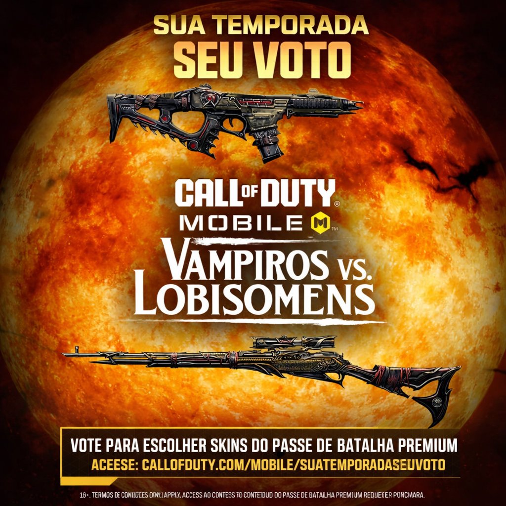 MbmGamer's tweet photo. ⚠️ SOLDADOS, É HORA DE FAZER SUA VOZ SER OUVIDA! ⚠️
O evento "Sua Temporada, Seu Voto" entrou na fase final e você pode ajudar a escolher as próximas Skins de Armas Premium do Passe de Batalha! 🔥Vote agora: 👉 https://t.co/bGtDWHiEWm
#CODMobile #CODM #mbmgameroficial #mbmgamer https://t.co/L4RZO1X0yd