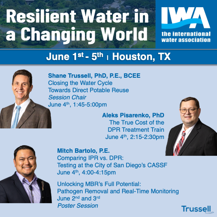 TrussellTech's tweet photo. Heading to the 20th IWA Leading Edge Conference this week? Come say hi to Shane, Mitch and Aleks!
The Team will be diving into all things DPR, IPR, and MBR along with the economics that drive successful water reuse projects. Come join the discussion! https://t.co/z4qv1Ub4nj