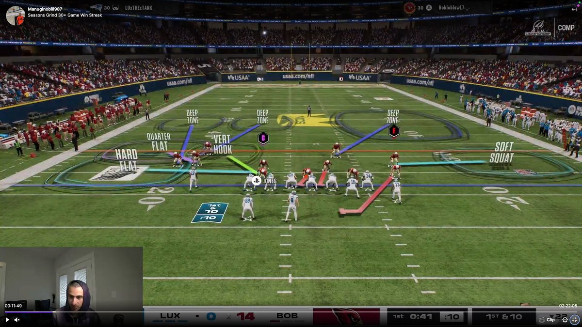 MaddenAcademy_'s tweet photo. TRENDING: Best Bunch Defense In Madden 26

Playbook: Multiple D
Form: Dime 32
Shell: Cover 2
Play: Cover 6

♟️Setup:

1. Shift dline right
2. Show blitz linebackers (right on dpad + R1)
3. Crash dline down
4. Blitz linebacker on right of screen
5. Blitz slot DB on right of screen
6. Hook zone DE on left of screen
7. Do whatever with your user

This is the best blitz in Madden 26 and I posted this for Grandmaster Members 2 months ago on Madden Academy.

You'll either get a linebacker a gap, slot off edge, or slot to loop through the bgap.

(Untarget the user has no effect on it)

But I combined it with something new I learned today
from playing h2h over on twitch . tv /ManuGinobili987 .

I've been running a lot more match than usual this past week.

And to my surprise the hook zone from DE on left of screen will actually match the crossover/crab HB route.

Combined with the slot DB bumping the HB or the HB running into the line the matching hook CAGES the HB.

Then the soft squat will match the corner route.

(Recommend flat zone KO on the outside DB here)

Be careful though as sometimes the matching hook gets stuck in the line.

If that happens you'll need to user the HB route yourself.

And be mindful of any TE posts with your user/SS.

Now this defense SURELY isn't unbeatable either:

♟️Counter Setup:

Any slot fade from the lone side in Bunch with small pass lead will beat almost every match.

Then if you block the HB and navigate left in the pocket with your QB you'll often have time for the fade. 

But that's why I don't use match as an every down defense.

I like match as a:

"Let me get them in match bomb mode then I'll be out of match by then" type deal.

Only if they're clueless can you truly "spam money plays" mindlessly.

If you found this helpful follow @MaddenAcademy_ for daily help on mastering Madden 26's MENTAL chess match.

At 50 likes ❤️ I'll reveal my FULL dollar scheme this week.

(that I posted for Grandmaster Members on Madden Academy 2 months ago in "Trending Today")

For a deep dive on mastering the MENTAL over META part of Madden:

I just dropped by 16 Spaces System Playbook.

It's the first ever Madden decision making system to guide you through 1000s of unique decisions you'll need to make in real time.
