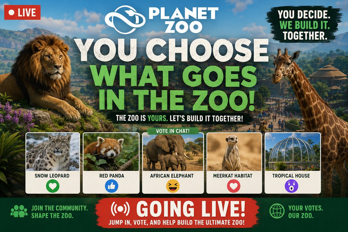 wolf31717's tweet photo. Going to be live at 5pmEST. Come join me in adding more to my zoo, you chose what goes in.

🎮 Twitch~https://t.co/YfqaPJkA2n

📺Youtube~https://t.co/GjSDJbw9cG

#planetzoo
#gaming 
#steaming https://t.co/UKwEWepaUQ