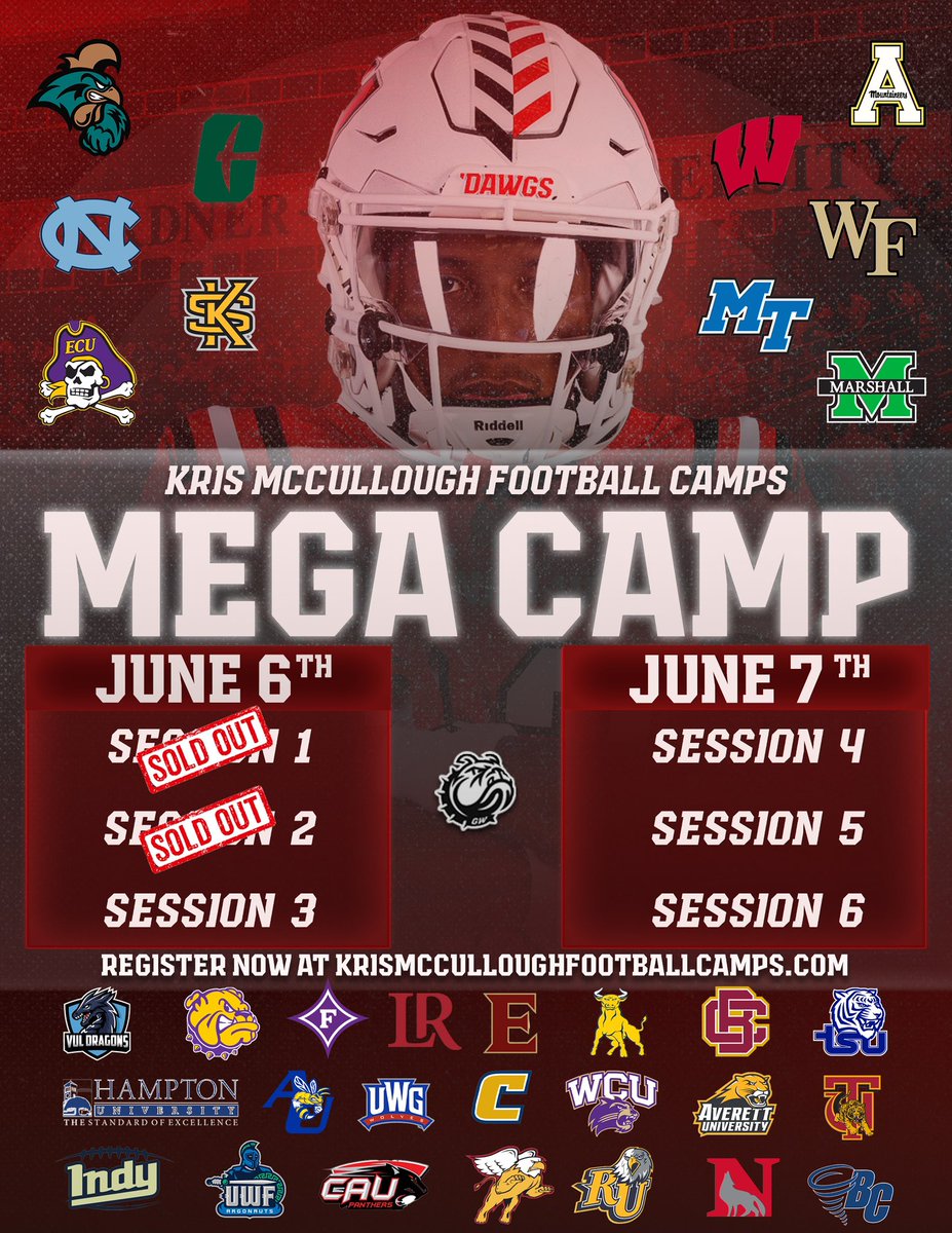 CoachShaw_Jake's tweet photo. Sessions 3, 4, and 5 are still open to pre register! Plus we wanna see specialists at that 6th session!

‼️Walk ups for every session will be taken as well‼️

Don’t miss out on a great opportunity! Got another in state FCS school confirmed today! ✅

📲https://t.co/jfLALVNEWt https://t.co/OjgjRi4EWj