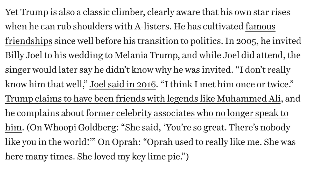 constancegrady's tweet photo. there's something so psychologically compelling about Trump having spent his whole life trying to get famous people to like him, only to become president and find out that meant lots of famous people hate him https://t.co/1Aivl4WuKu