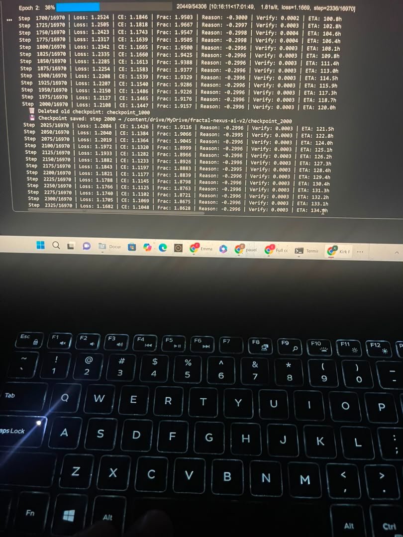 EObadoni's tweet photo. Davna update.
Since yesterday's screenshot, I found three bugs in the pipeline:
→ Memory leak crashing training mid-epoch → Recursion error in the hidden state hook → Two custom losses returning constants instead of real learning signal
How I fixed them:
Removed CPU offload, killed the dataloader worker copies, hooked the last hidden state instead of dumping all 64 layer outputs.
Replaced recursive model traversal with iterative path search + named_modules fallback. No more infinite loops on PEFT wrappers.

Rewrote the reasoning loss as real cross-entropy on format tokens. Rewrote verification loss as windowed entropy after each verify token. Retuned all loss weights so regularizers stop fighting the main objective.
Also added: atomic checkpoint saves (write to .tmp, rename when complete) so a mid-save crash never corrupts the model.
Training resumed from checkpoint 2000. Zero progress lost. The unkillable pipeline held.

32B parameters. Still going.