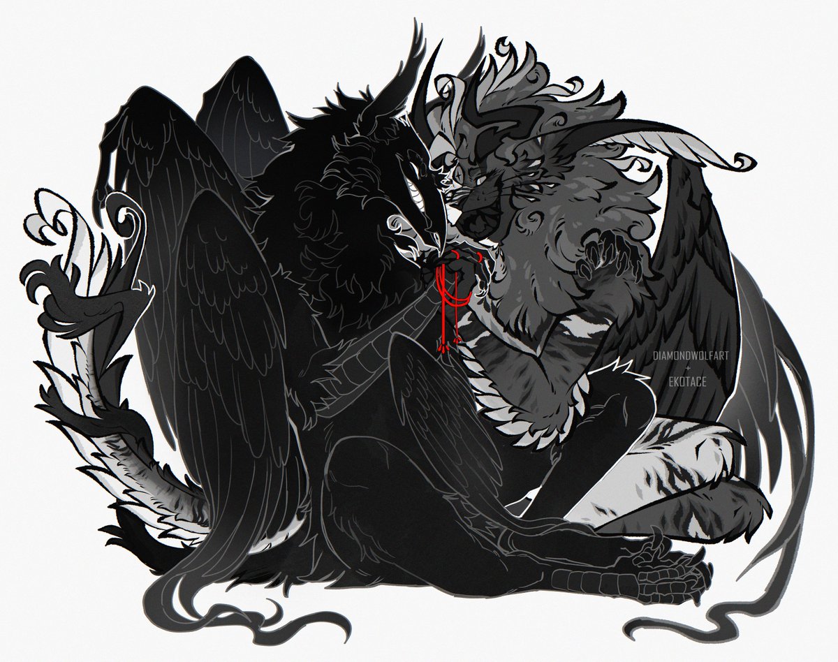 diamondwolf_art's tweet photo. Collab art with Koty that will be part of a larger collab drawing made together with my friend group 💞 https://t.co/xSGPt5woc4