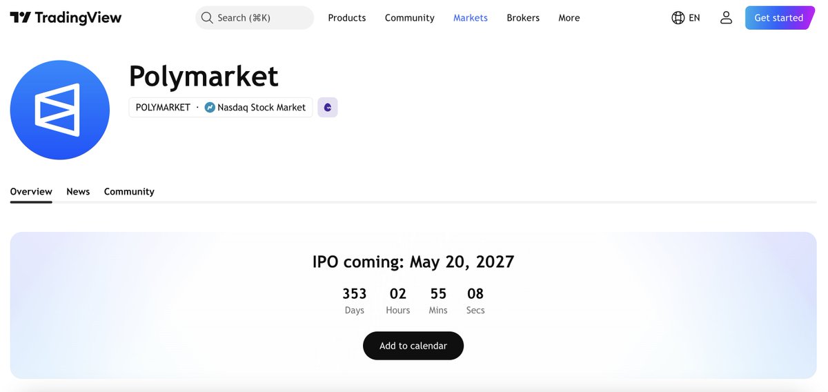 DextersSolab's tweet photo. 🚨 POLYMARKET IPO IS BIGGER THAN U THINK

$POLY might not be IPO or token.

It might be IPO and token simultaneously.

And it is the most bullish structure in crypto history.

Here's what 99% of people keep missing:

The CMO already confirmed it publicly.

"There will be a token. There will be an airdrop."

That has never been walked back.

Meanwhile Polymarket is sitting on TradingView's anticipated IPO list next to Stripe, OpenAI and Databricks.

Their last two funding rounds were led by ICE, the company that owns the NY Stock Exchange.

So when the Head of Growth responded to IPO questions with a picture of Steve Jobs launching the iPod captioned "think bigger", he was not being coy.

He was telling you exactly what is coming.

Bigger than just a token.
Bigger than just an IPO.
Both.

Wall Street gets equity, Web3 gets the token.

Corporate revenue flows to shareholders.
Protocol utility and governance flows to token holders.

Zero dilution on either side.

Coinbase chose the IPO route.
Binance chose the token route.

Polymarket is doing what neither of them did.

This is also why Polymarket needs its own chain and its own token for the resolution layer.

The entire protocol currently relies on UMA to resolve billions in volume.

That cannot scale.

The token is not just an airdrop mechanism.

It is load-bearing infrastructure for the next version of this platform.

$POLY and IPO are coming.
Both.

And i've been begging you to join for MONTHS already.

Think bigger.

Still early to join the ecosystem.