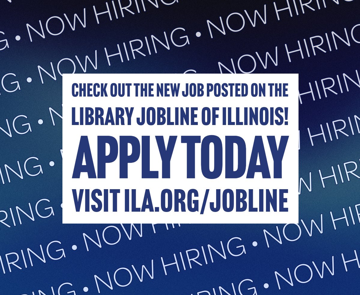 IllLibraryAssoc's tweet photo. ILA JobLine: Access Services Librarian | Gwendolyn Brooks Library at Chicago State University https://t.co/VFnLLEQ9PF #ILAJobLine #LibraryJobs https://t.co/MQF0qV4OdR