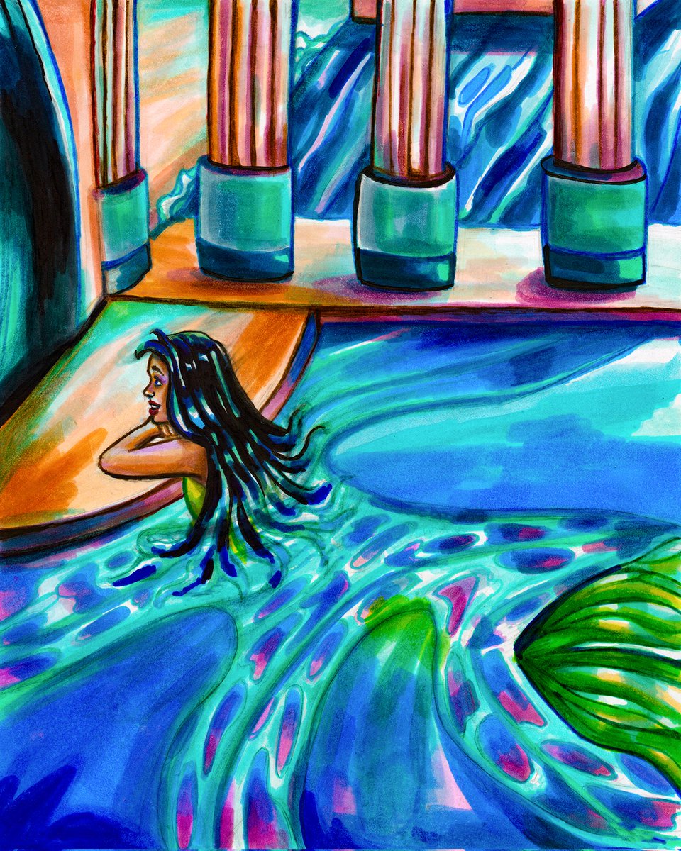 lightspalette's tweet photo. A mermay post the day after Mermay 2026 !
 
 I really wanted to make a book cover spread concept so here it is with a bit of a Star-Crossed Lovers theme and a portal that connects them through time 😅.

#bookart #illustration #artmoots #mermay #artmoots #bookcover #illustrationㅤ https://t.co/erS7kJYOn9