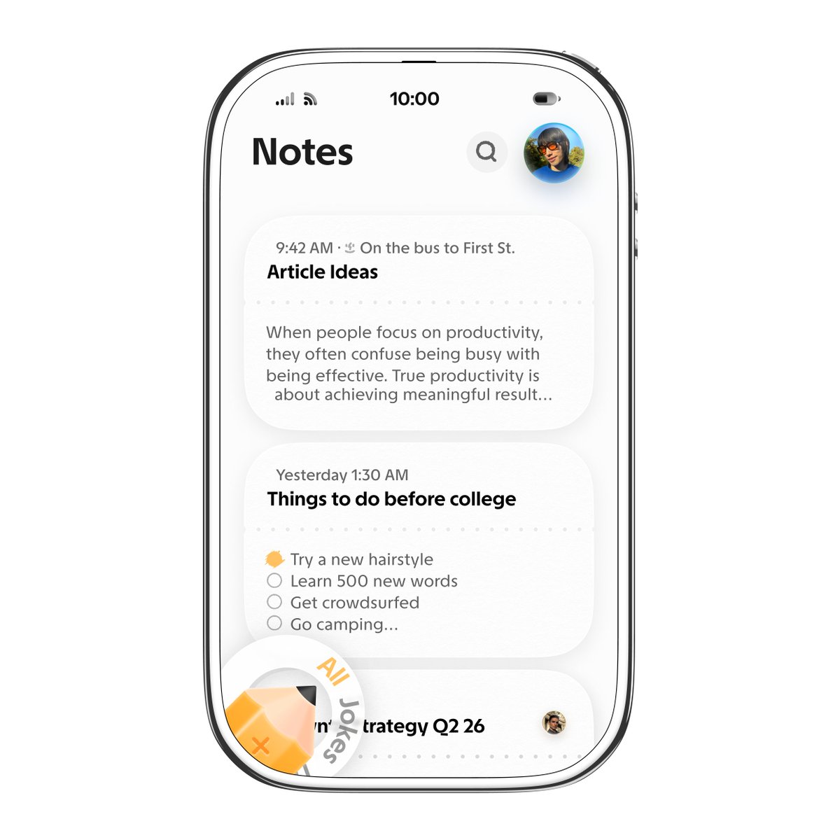 cute simple notes app UI design what should i improve?