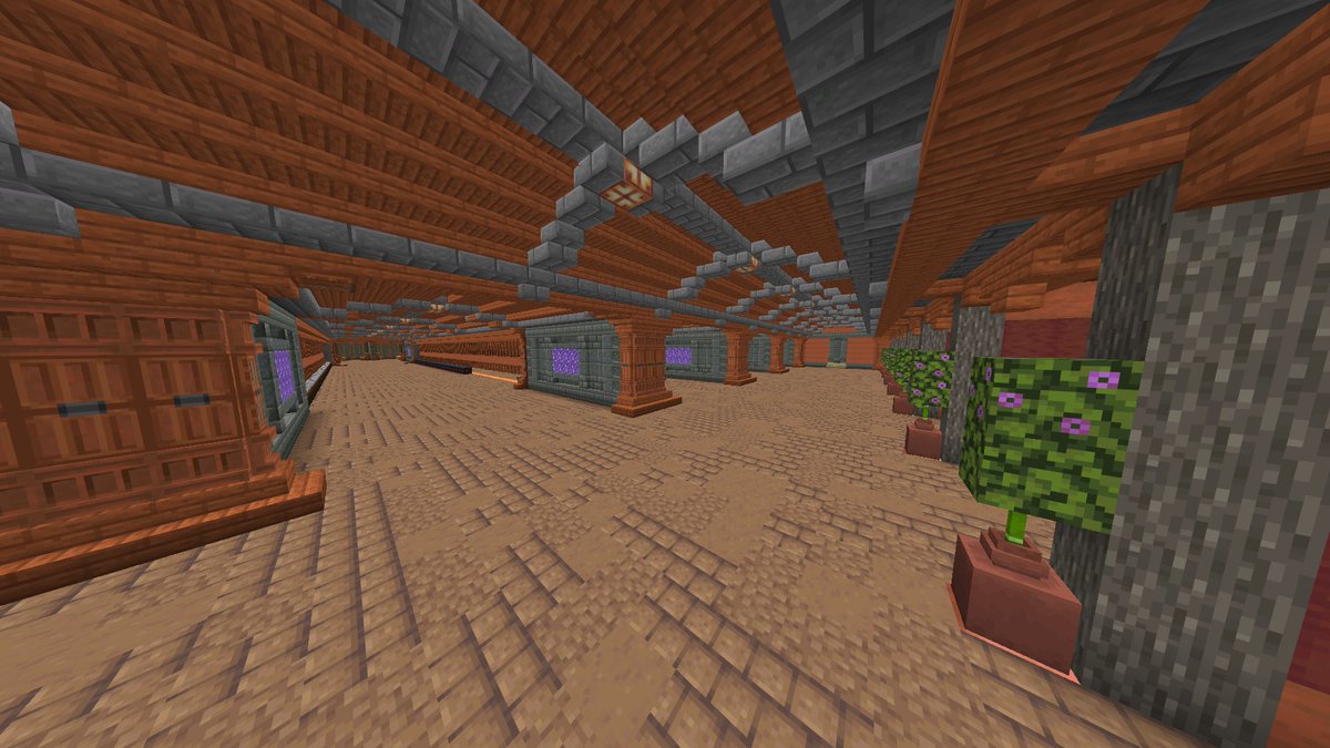TRSH_Rogue_Real's tweet photo. @tomboyboobs Did all this for just a trading hall (254 villagers in each hallway) https://t.co/s5hyqIZOid