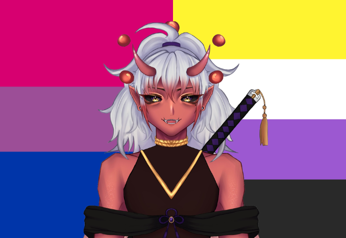 AkatsukiKanVT's tweet photo. happy pride month everyone!!

make sure to spend this month living unapologetically proud of who you are, no matter what anyone else says 🏳️‍🌈💜🌙 https://t.co/GbnklI2bRR