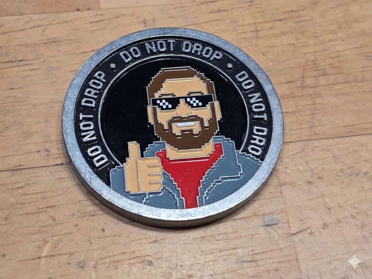 TechJeeper's tweet photo. Everyone is getting their @LinusTech Coins and I received mine but it looks kind of sus. @ZombieHedgehog_ https://t.co/dLezlmG47s