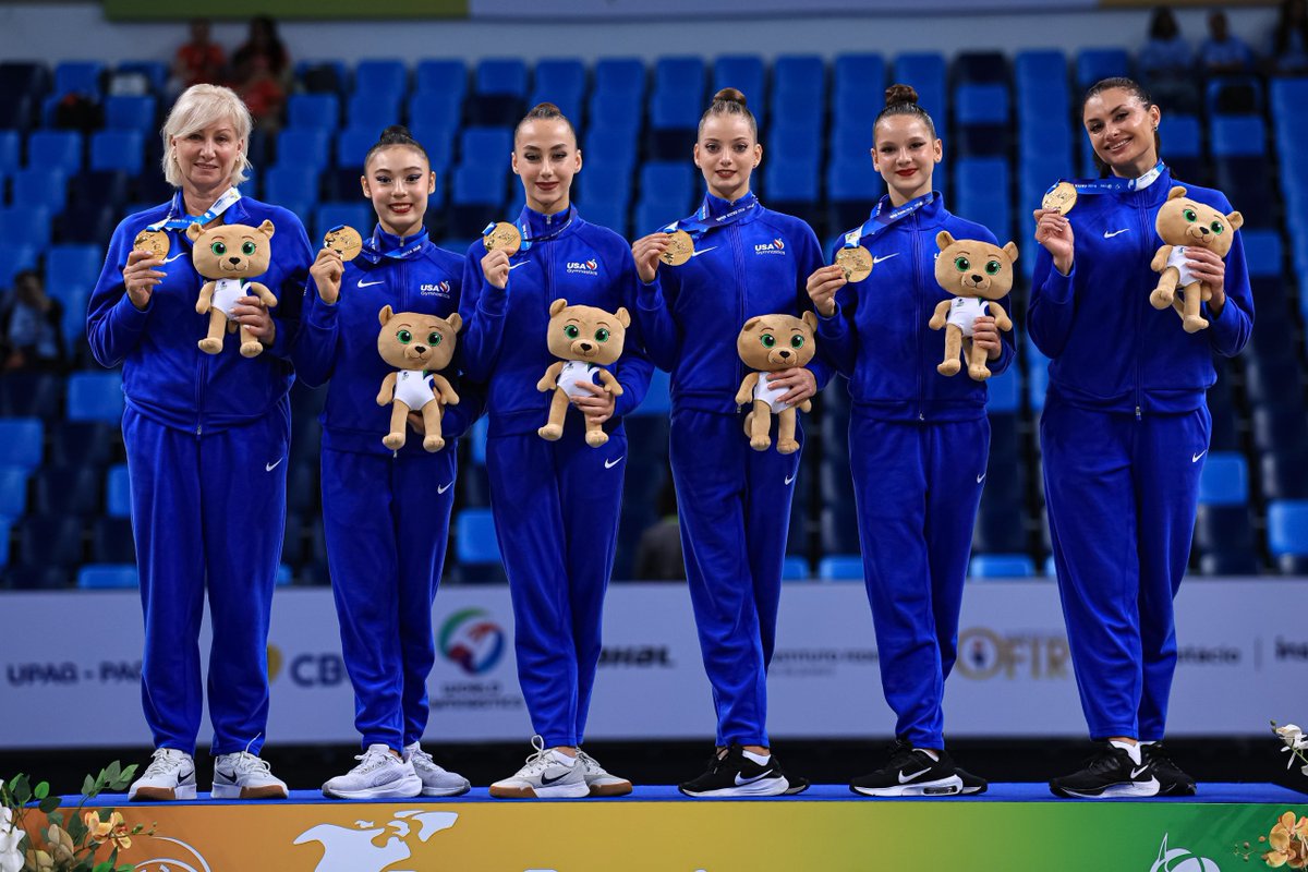 USAGym's tweet photo. What a start to the Junior Rhythmic Pan American Championships &amp; Tournament!

➡️ The U.S. takes Team Gold with Anna Filipp finishing first in the AA!
➡️ 2013 Tournament Team won Silver!
➡️ Team USA will be represented in all Tournament &amp; Championship Apparatus Finals! https://t.co/tTAw7m1UBC