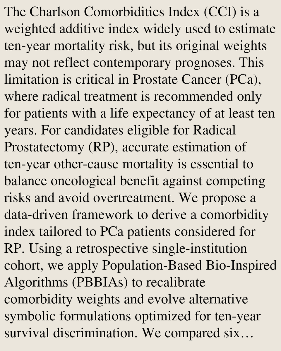 TAL's tweet photo. Developing a novel Comorbidities Index for predicting 10-year mortality in Prostate Cancer patients: A computational data-driven approach

Davide Farinati, Francesco Barletta, Paolo Zaurito, Simone Scuderi, Nicholas Raison, …
https://t.co/IDnDvRXLVn [𝚌𝚜.𝙽𝙴] https://t.co/wDJDlqcvTX